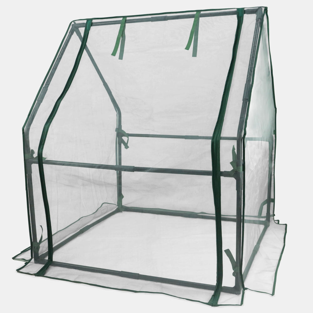 Gardzen front view of assembled mini greenhouse showing compact protection
