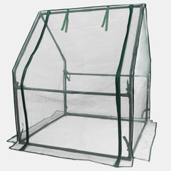 Gardzen front view of assembled mini greenhouse showing compact protection