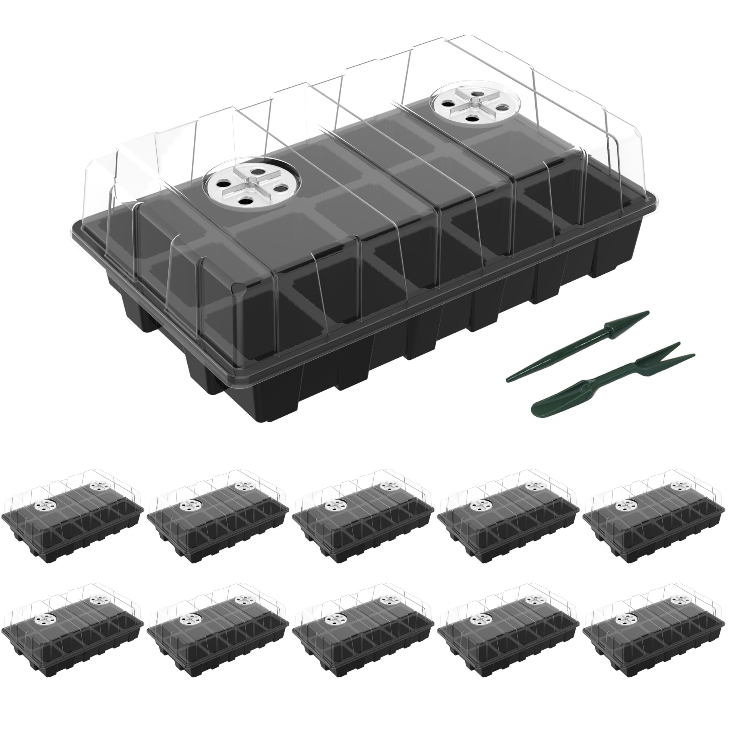 Gardzen front view of five-pack showing organized seed starting benefit