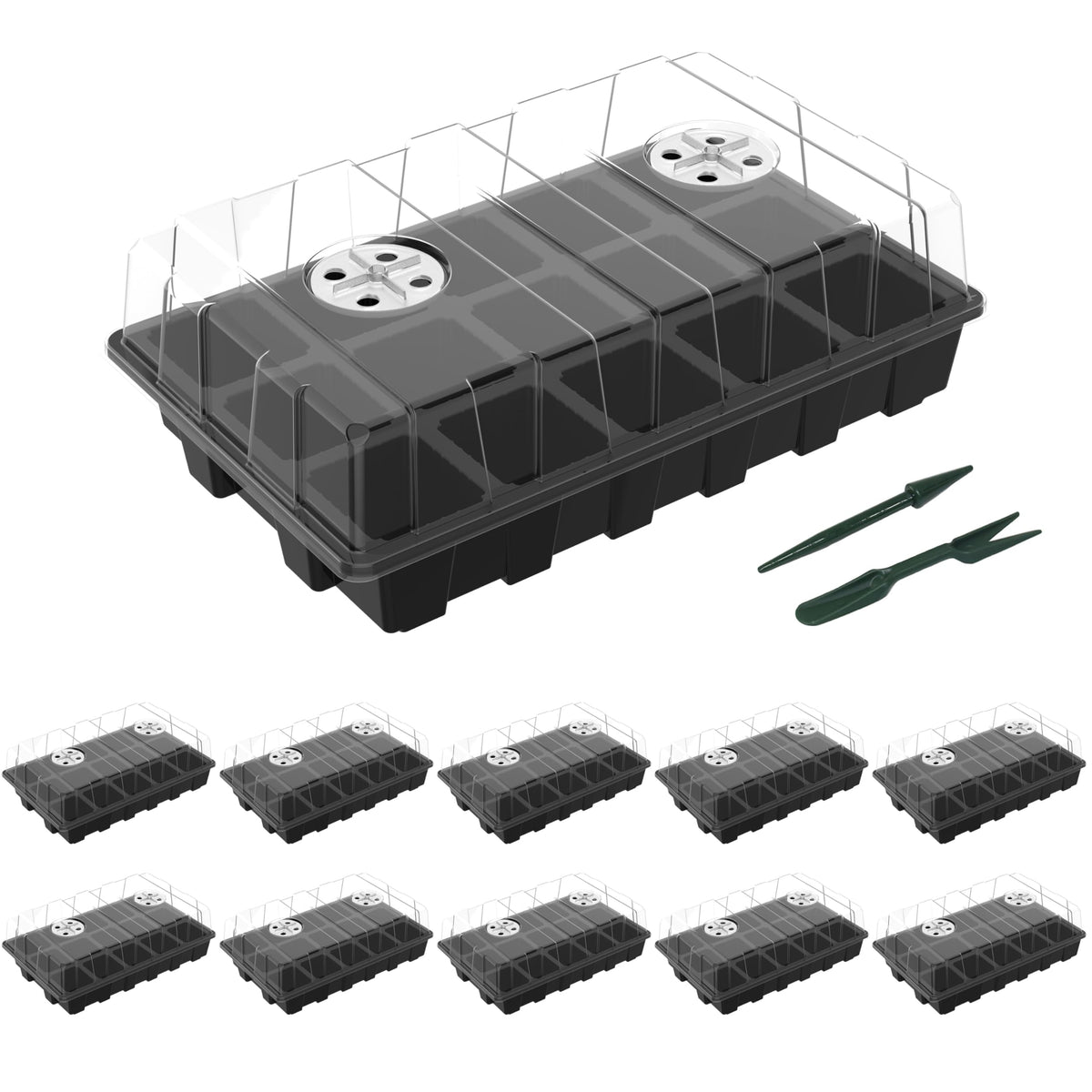 Gardzen front view of five-pack showing organized seed starting benefit