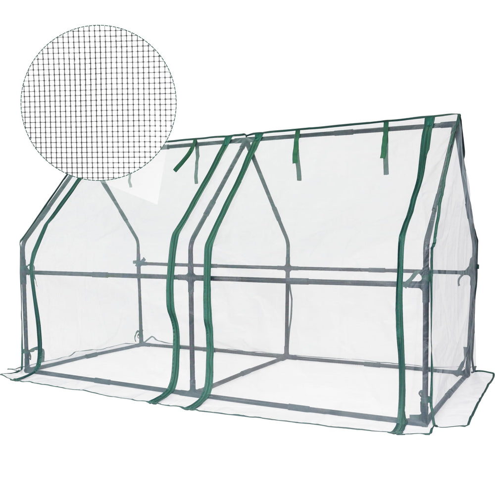 Gardzen front view of full assembled greenhouse showing plant protection
