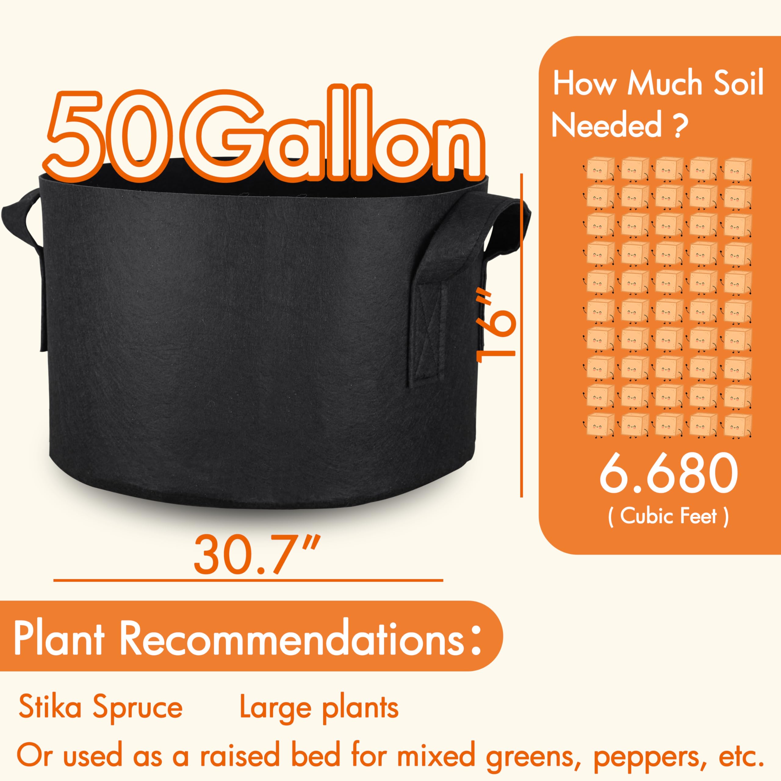 Gardzen grow bag filled with soil ready for planting, eases large plantings