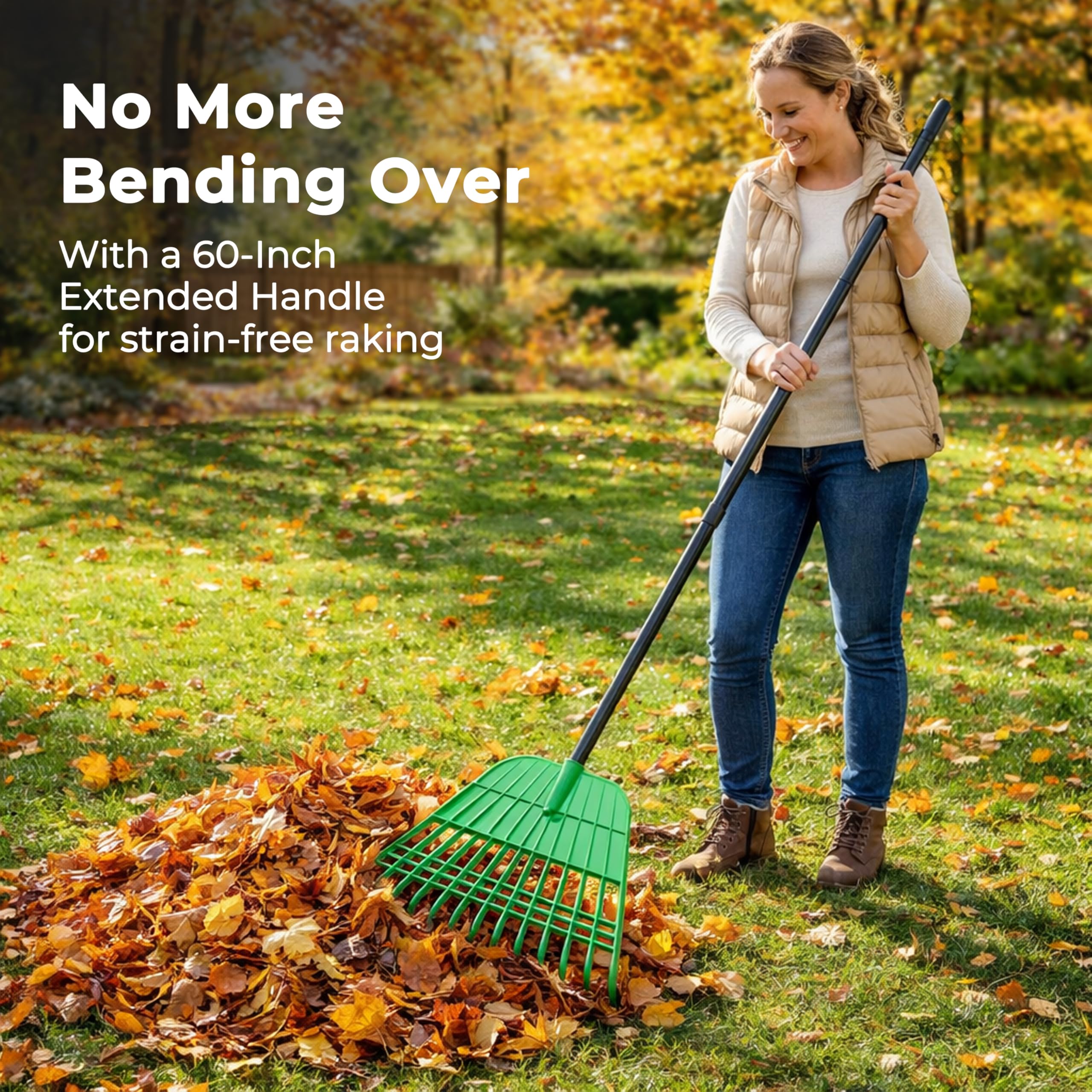 Gardzen hand scoops closeup with wrist pads for comfortable, fast leaf pickup