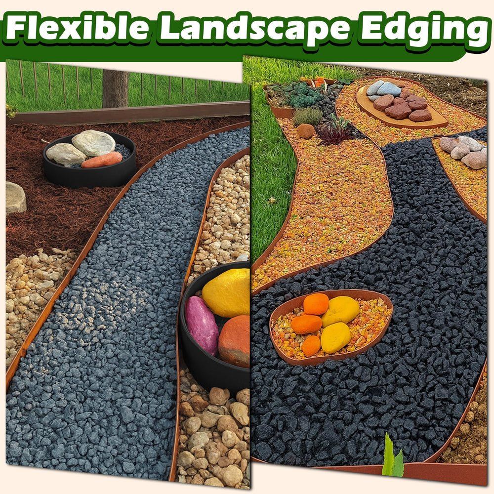Gardzen edging next to coin for scale, shows 3‑inch height containment benefit