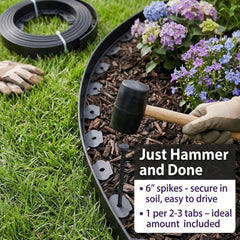 Gardzen edging installed on a curved flower bed for neat containment