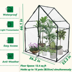 Gardzen interior with standing-height space and multi-tier shelving for convenience