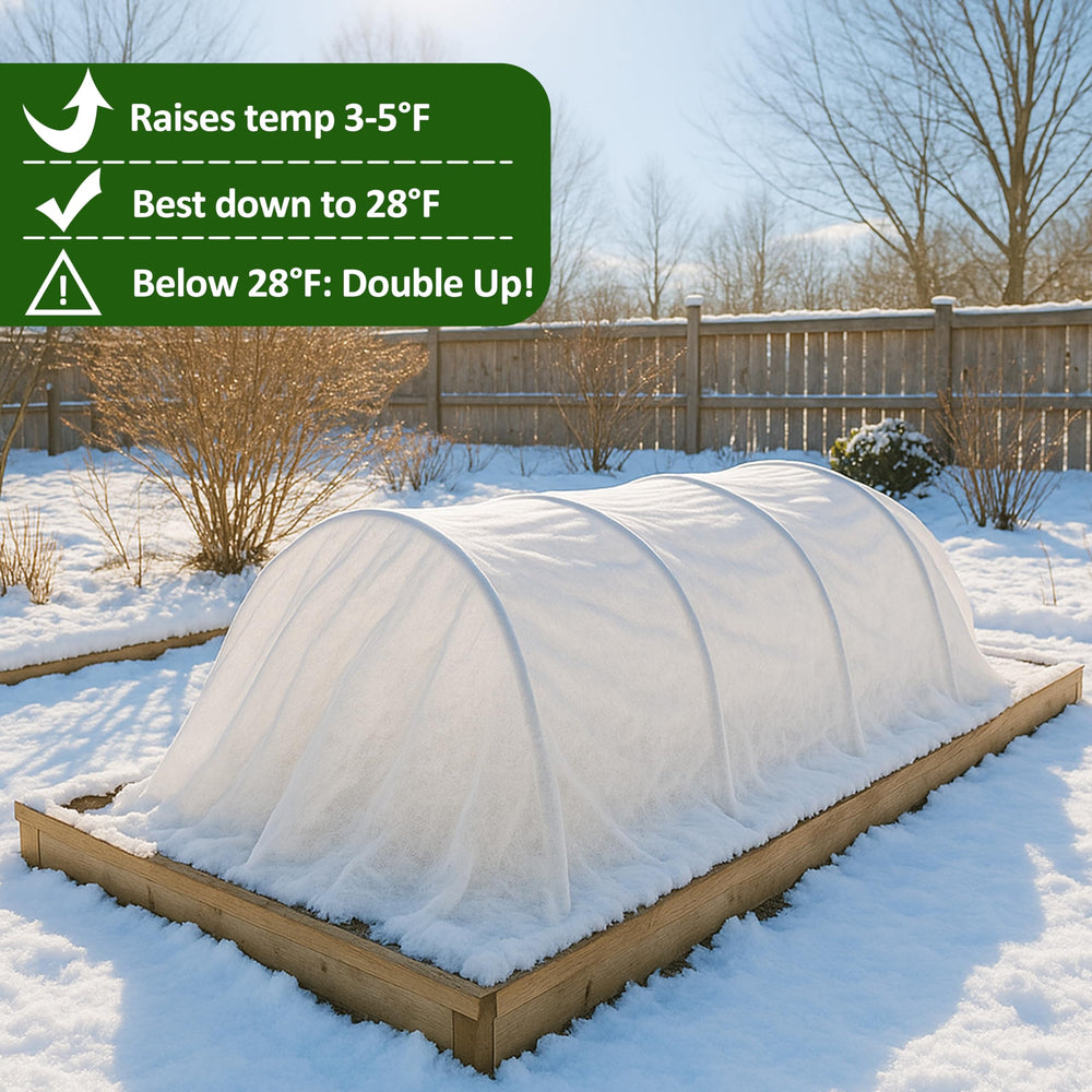 Gardzen cover in a garden at sunset demonstrating season-long plant protection