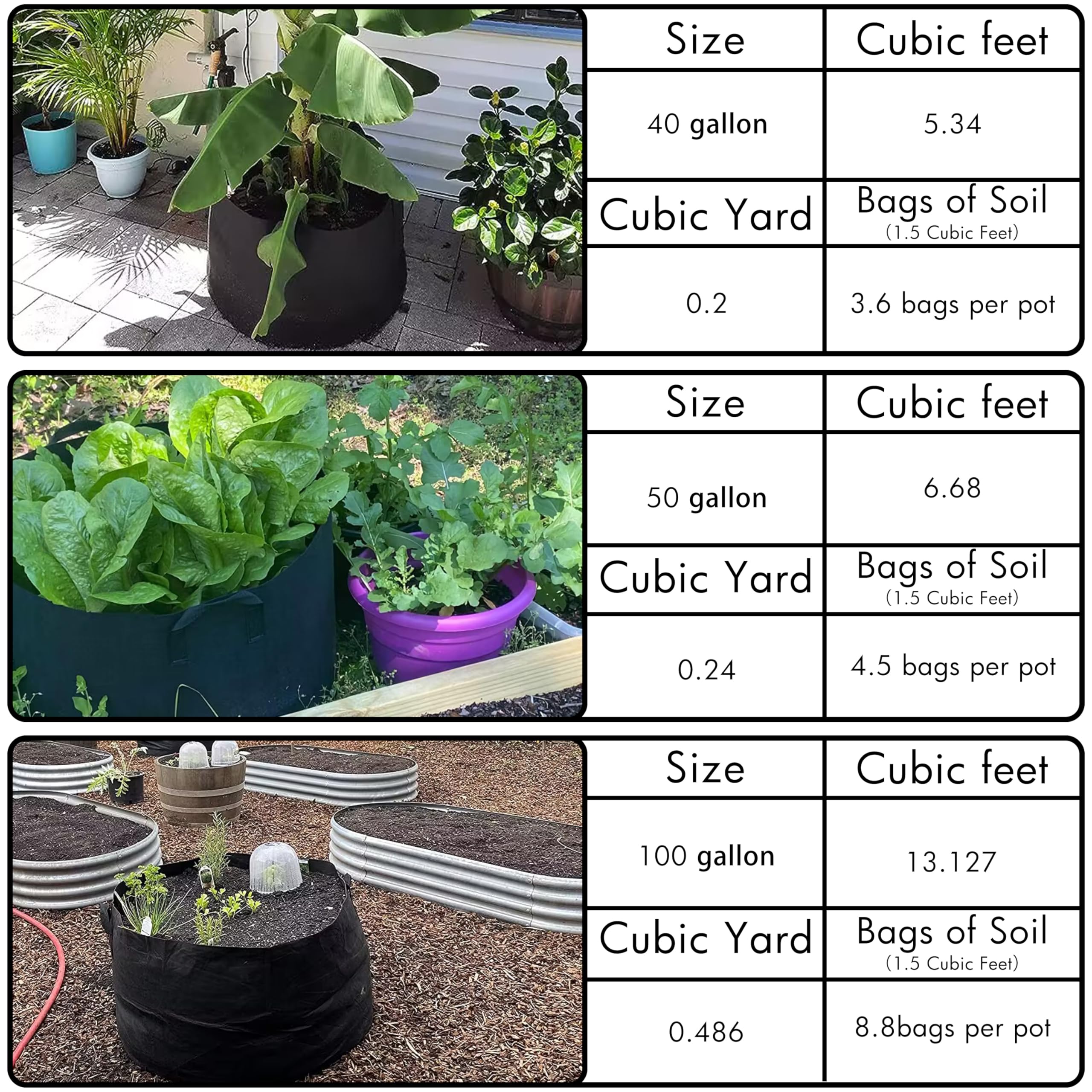 Gardzen grow bags on patio in a garden scene, ideal for container gardening