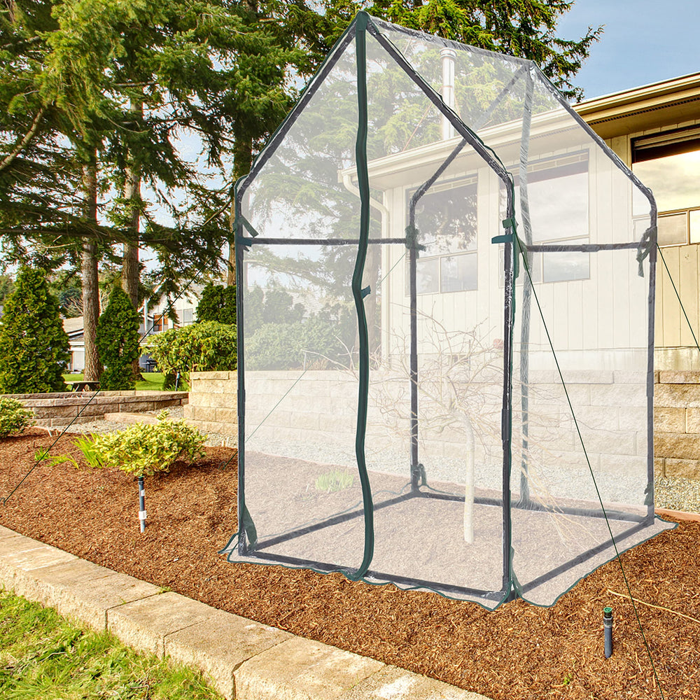 Gardzen mini greenhouse on patio illustrating small-space gardening convenience