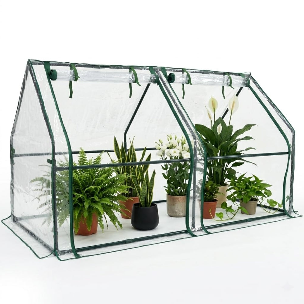 Gardzen front view showing full greenhouse protecting plants and maximizing space