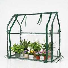 Gardzen front view showing compact greenhouse protecting seedlings