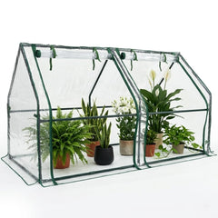 Gardzen front view showing full greenhouse protecting plants and maximizing space