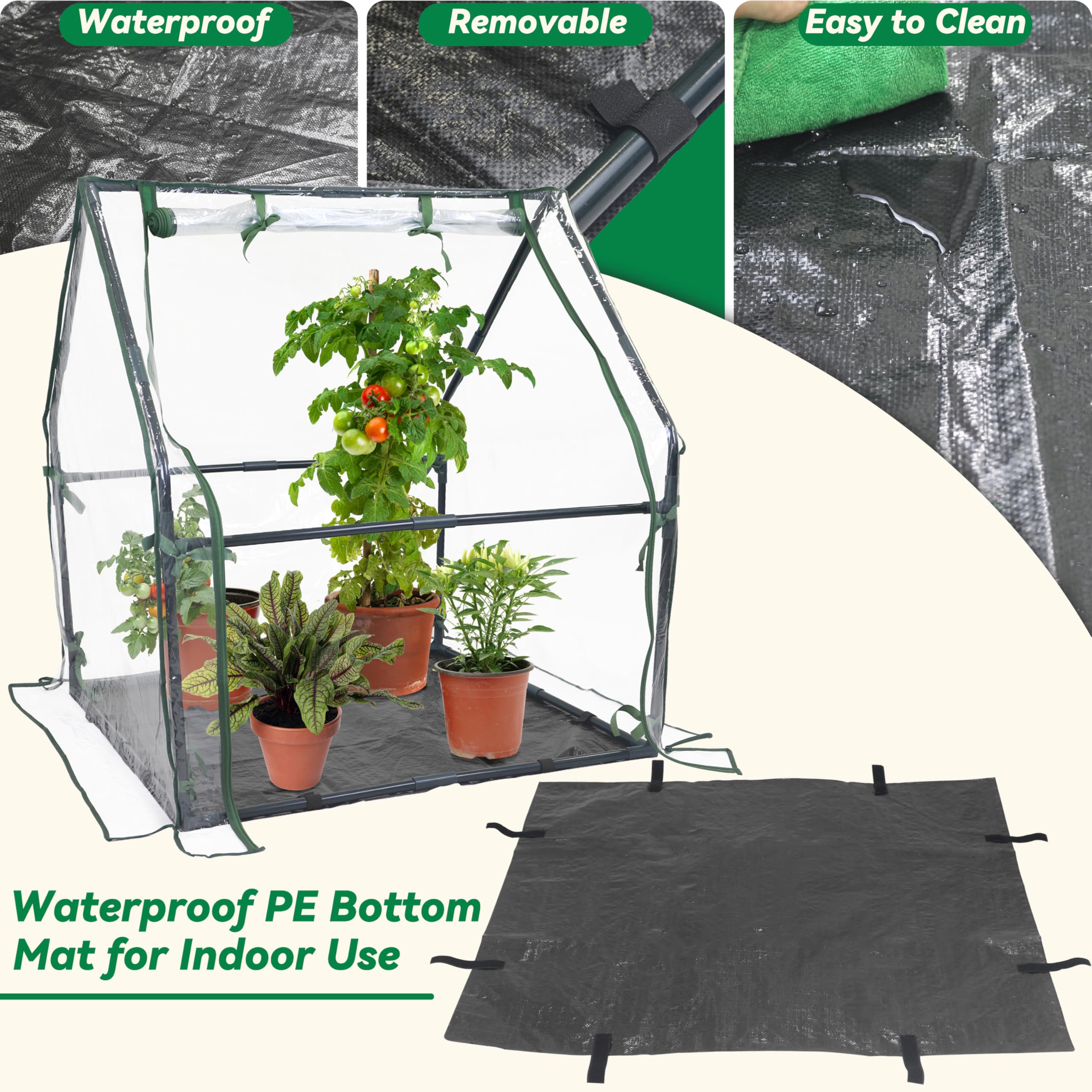 Gardzen greenhouse in use on balcony sheltering pots and seedlings effectively