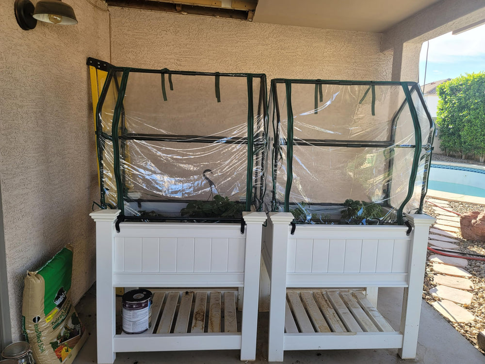 Gardzen placed on balcony with size comparison to chair for scale and fit
