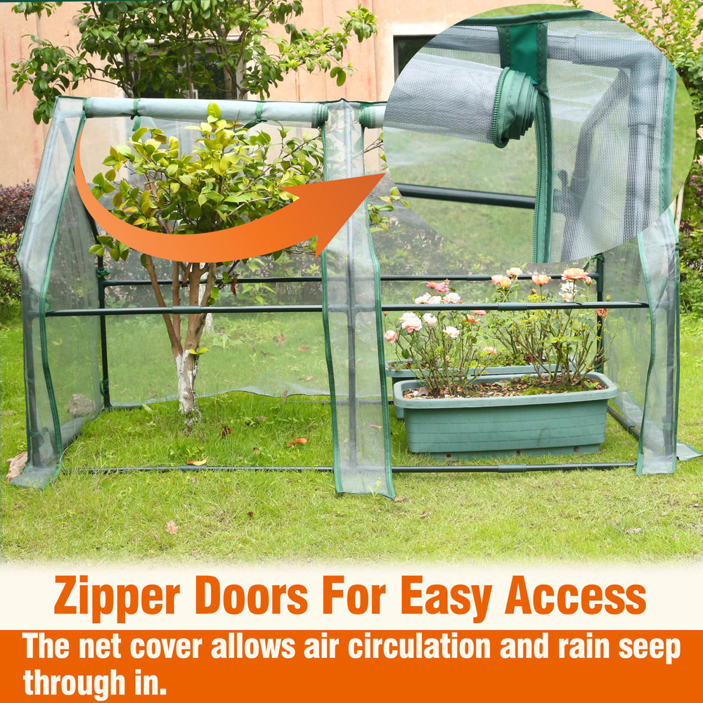 Gardzen interior view with seedlings thriving under breathable cover