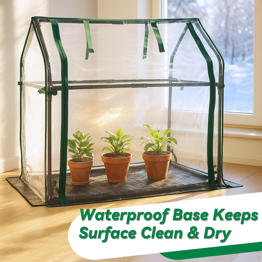 Gardzen zippered roll-up door open for easy access and ventilation control
