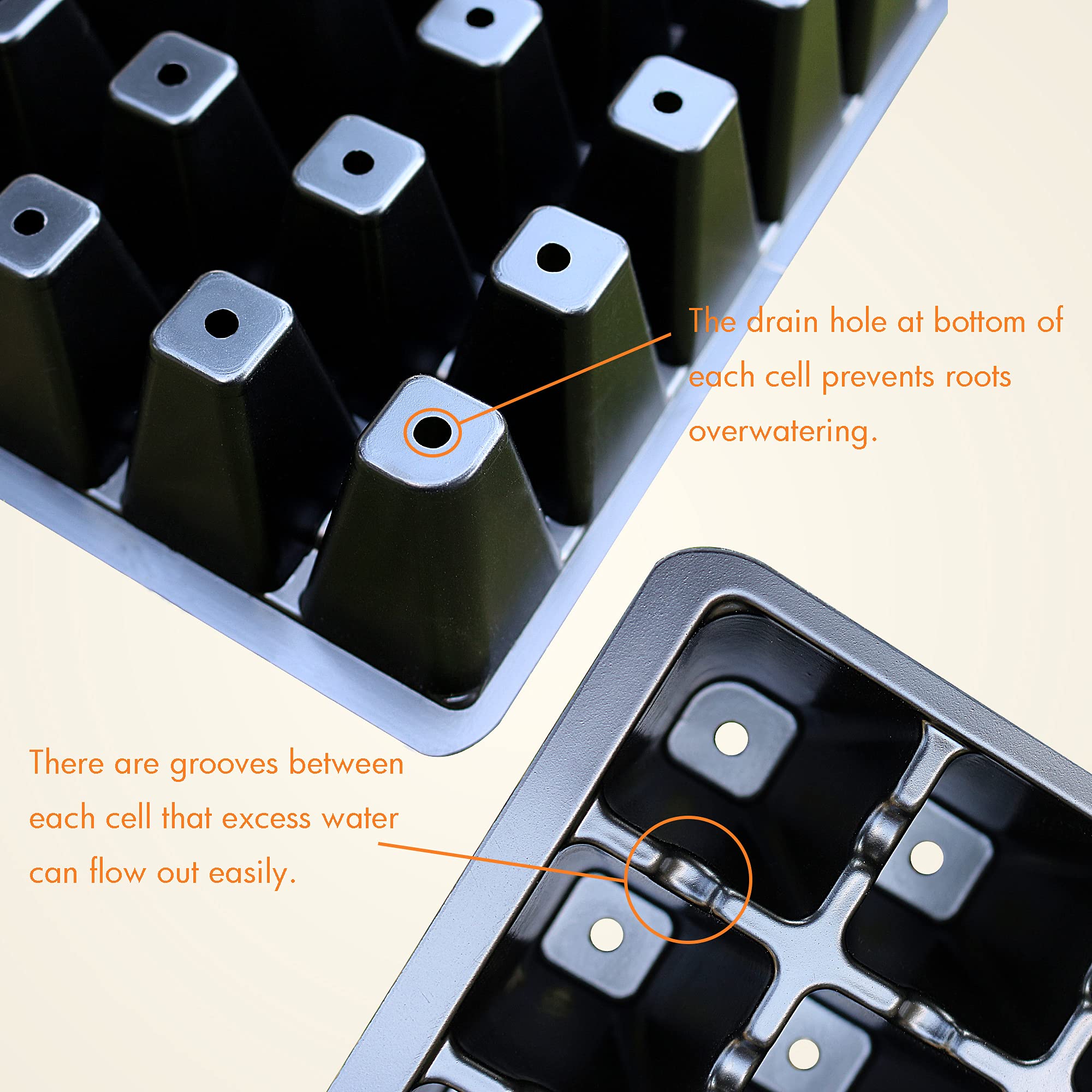 Gardzen clear vented dome detail snapped on tray, retains humidity for faster sprouting