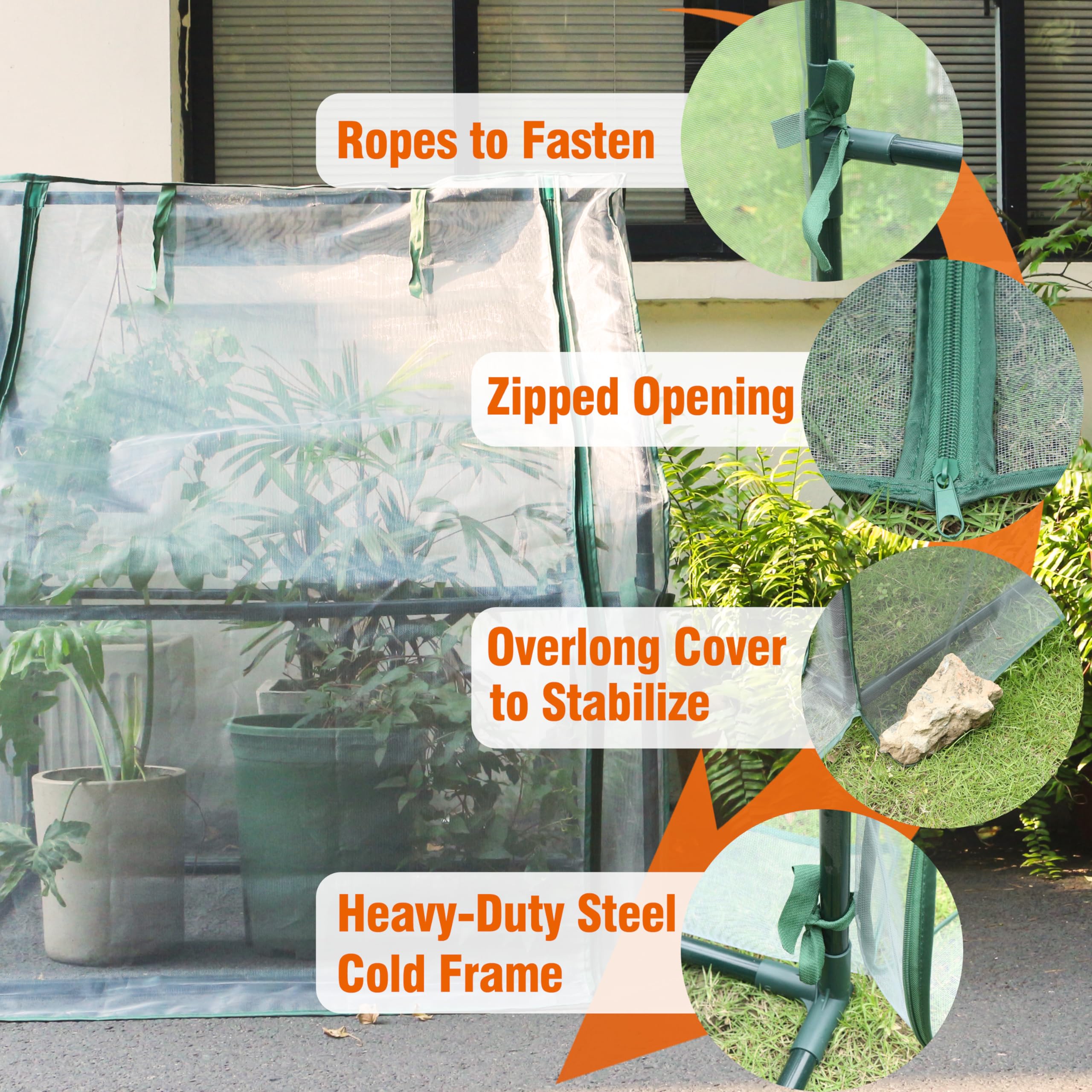 Gardzen zipper detail showing easy access and convenient tending
