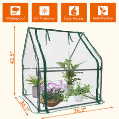 Gardzen zippered door rolled up with straps for easy access and ventilation