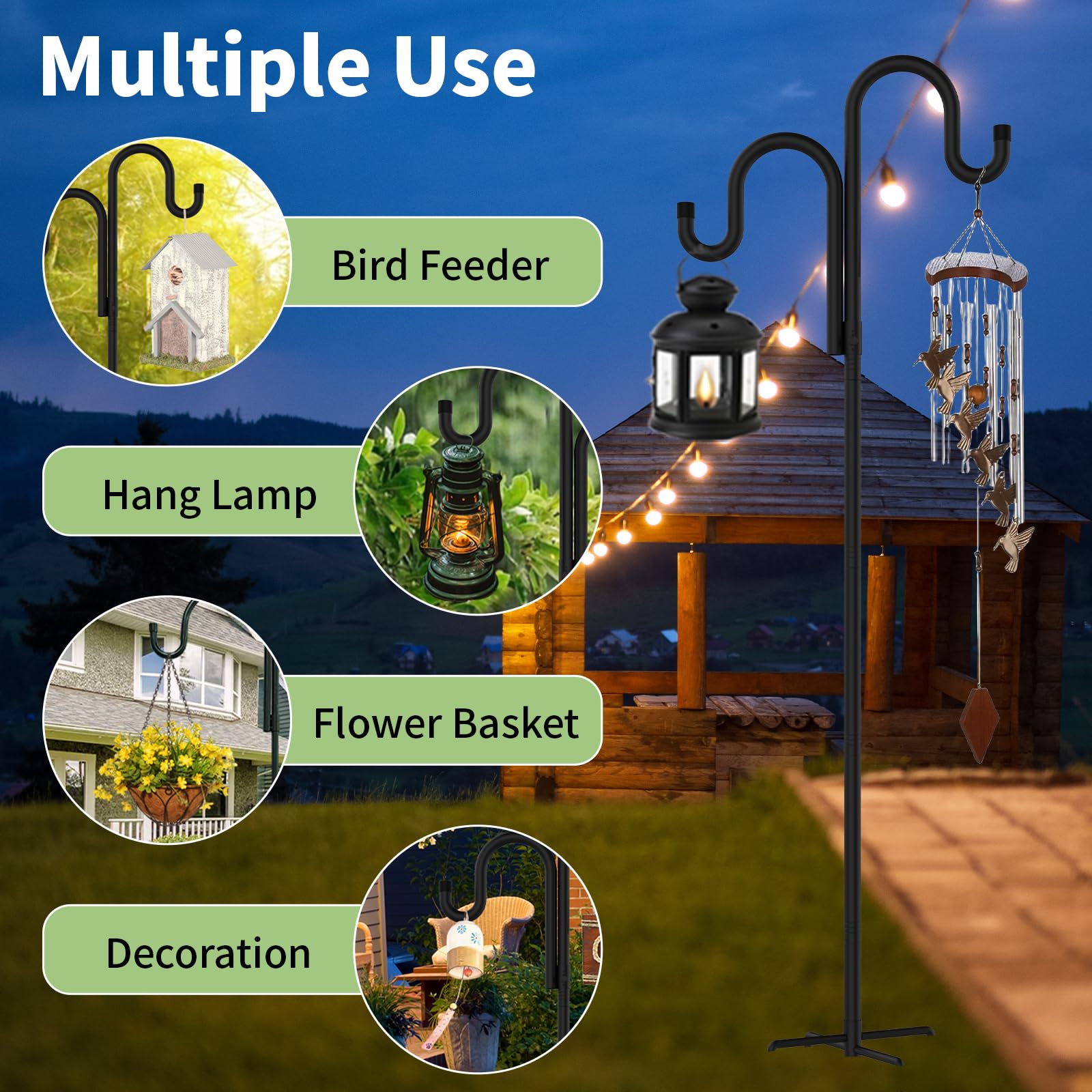 GARGENTOL lit at night with solar lights showing atmospheric outdoor illumination