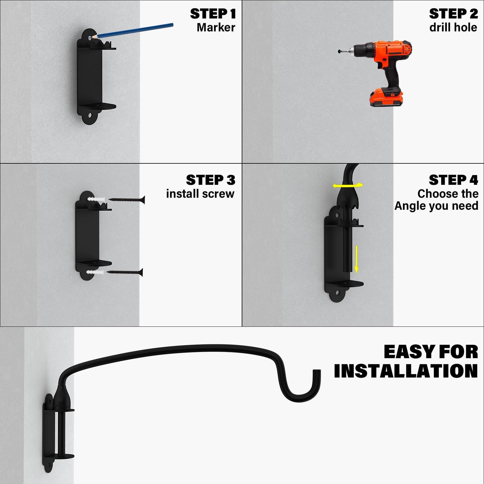 Garkup bracket with lantern creating ambient porch lighting and safe hang