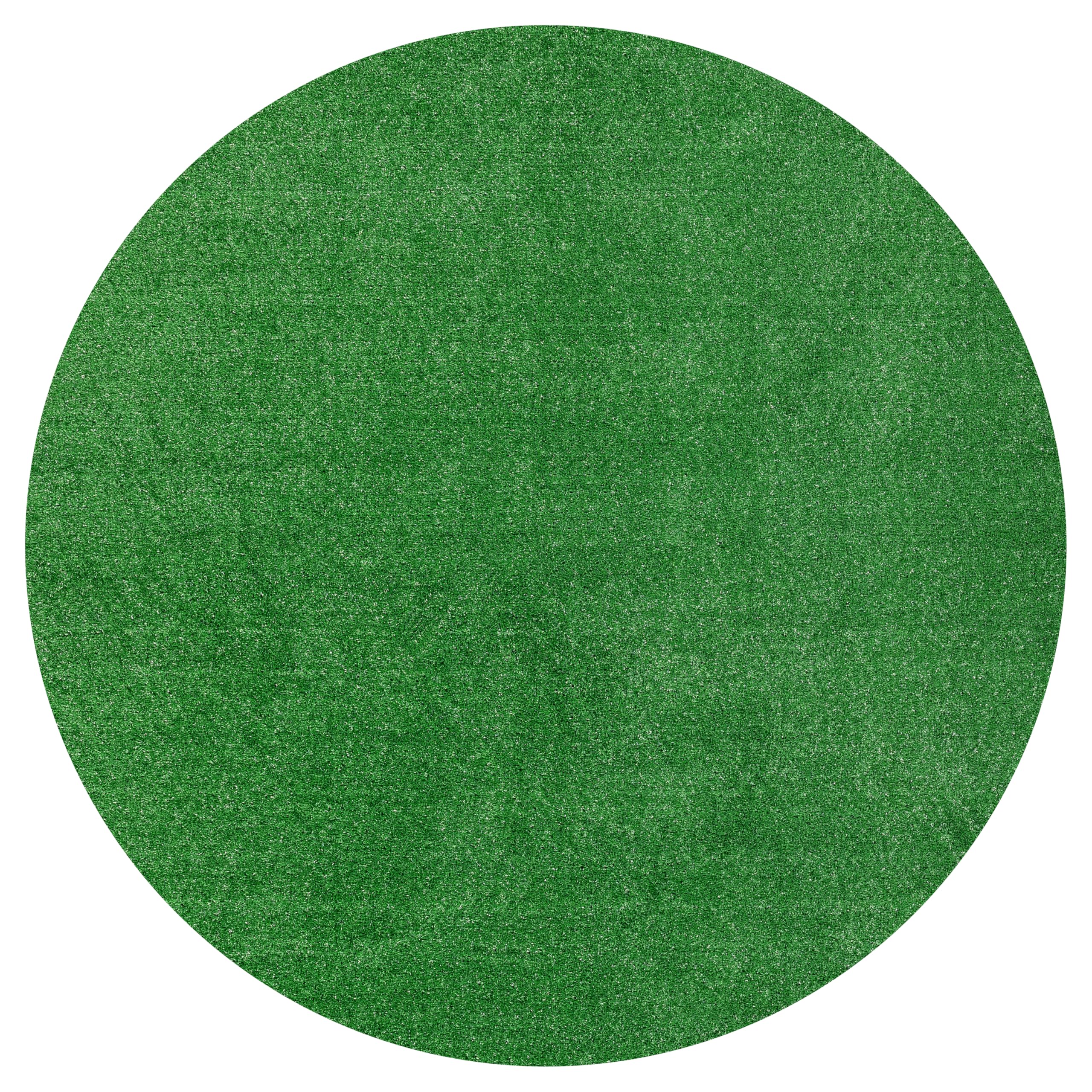 Garland Rug front view showing round green turf and natural look for patios