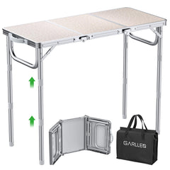 GARLLEN front view showing sturdy tabletop and stable frame for reliable outdoor use