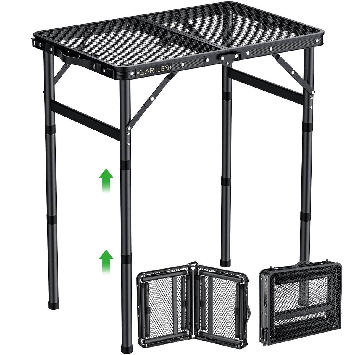 GARLLEN folded front view showing compact carry and easy storage benefit