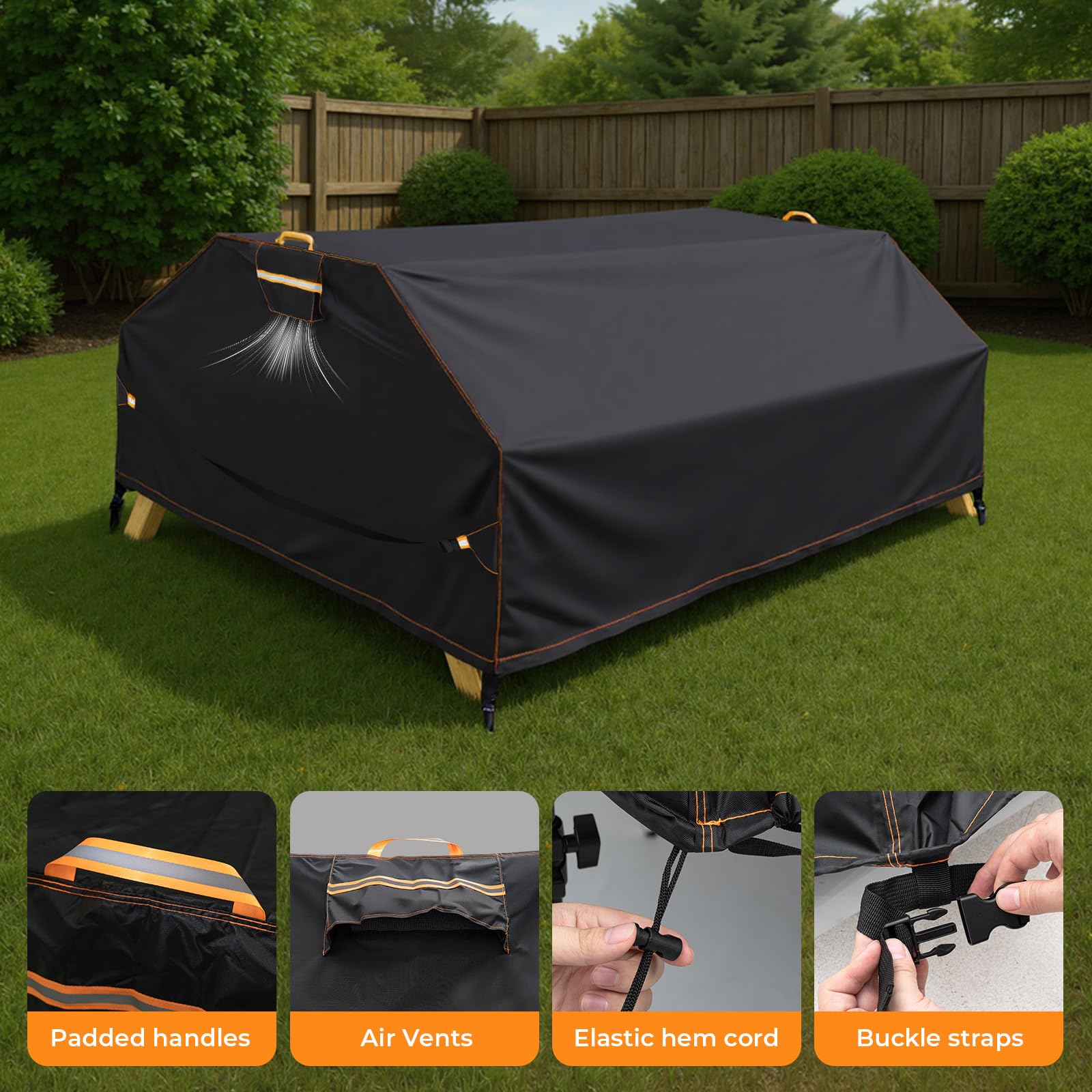 GARPROVM cover edge over bench demonstrating full bench protection