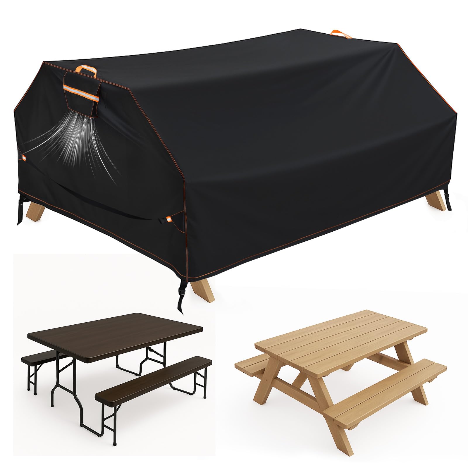 GARPROVM front view on a picnic table showing full coverage and protection