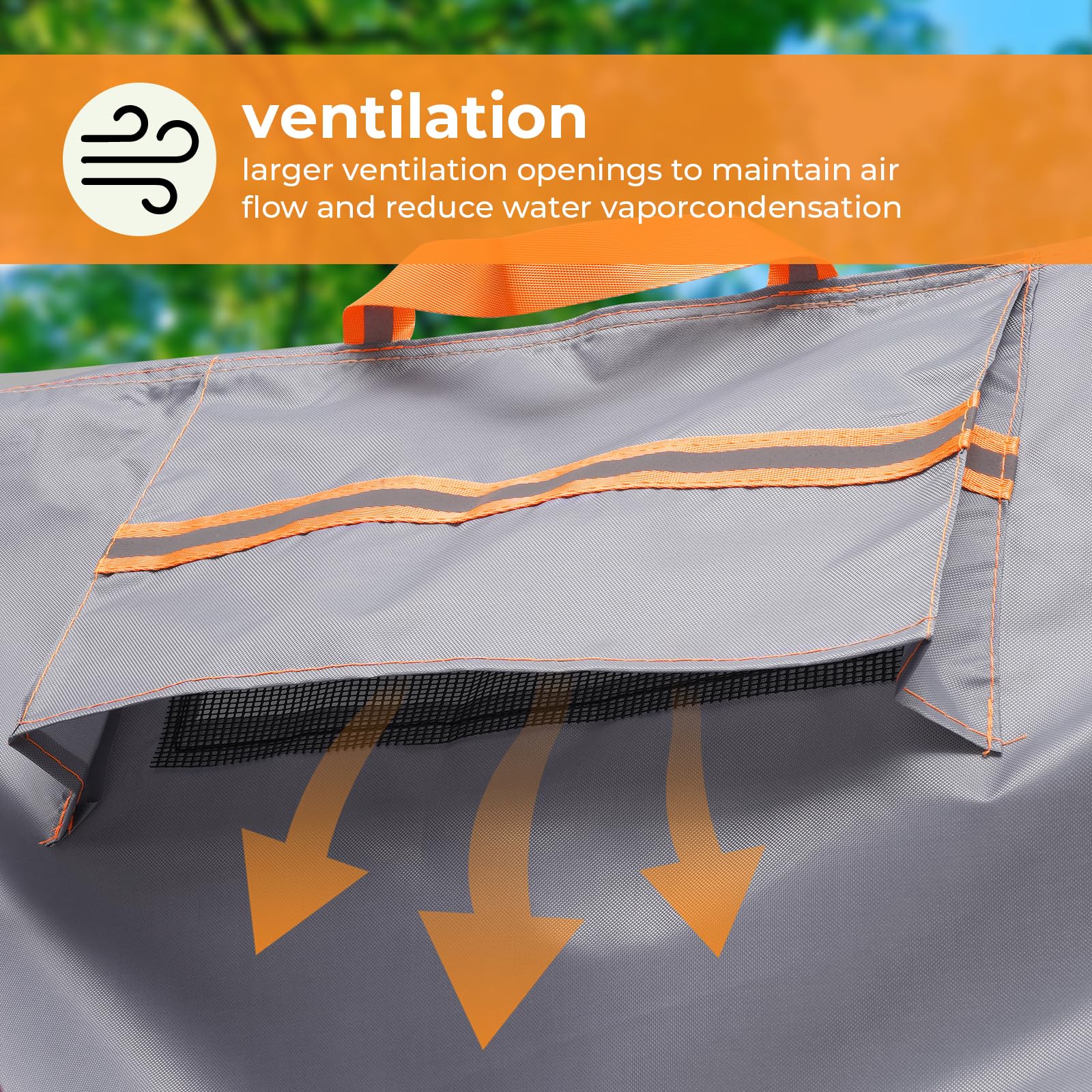 GARPROVM mesh air vent with reinforced seam, reduces condensation