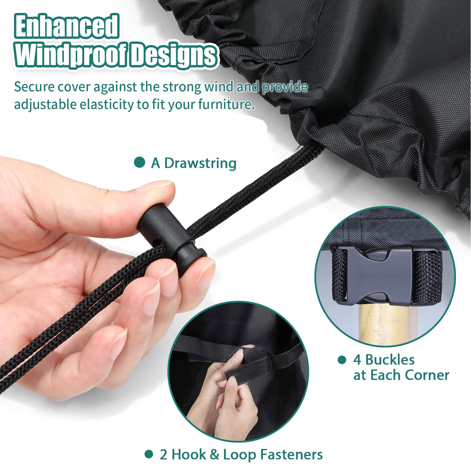 GARPROVM cover with measuring tape illustrating the 124 x 70 x 29 inch size