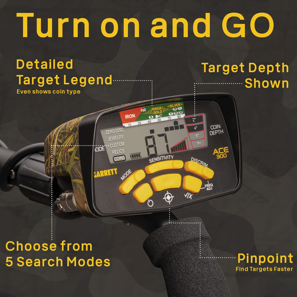 Garrett ACE 300 control panel display showing numeric target ID for faster decisions