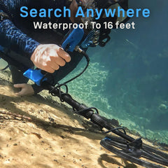 Garrett Vortex VX9 in shallow water demonstrating waterproof capability benefit