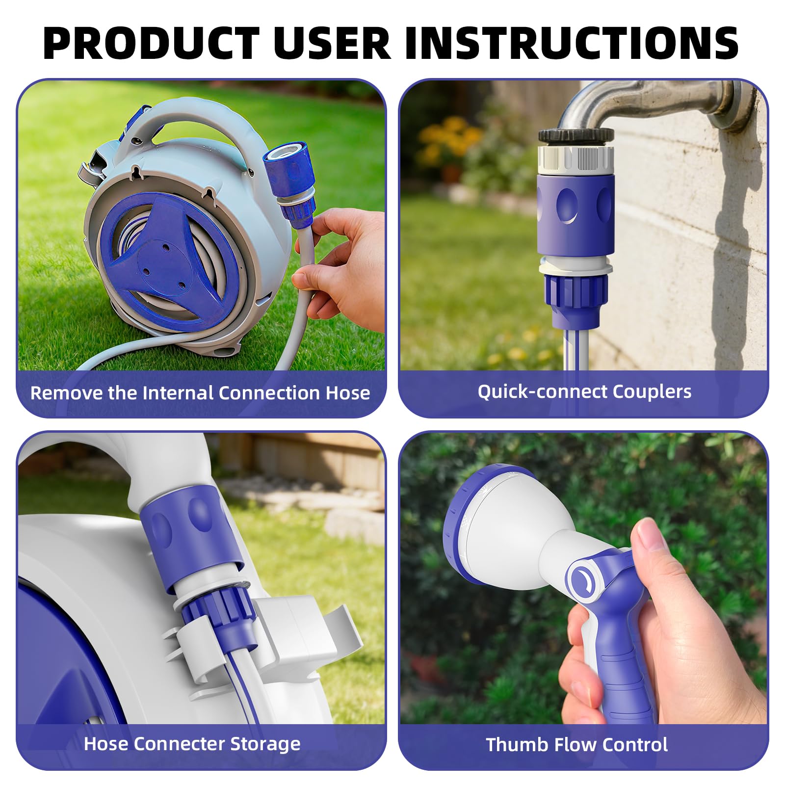 Garriotec hose texture and metal fitting detail showing durable materials and leak resistance