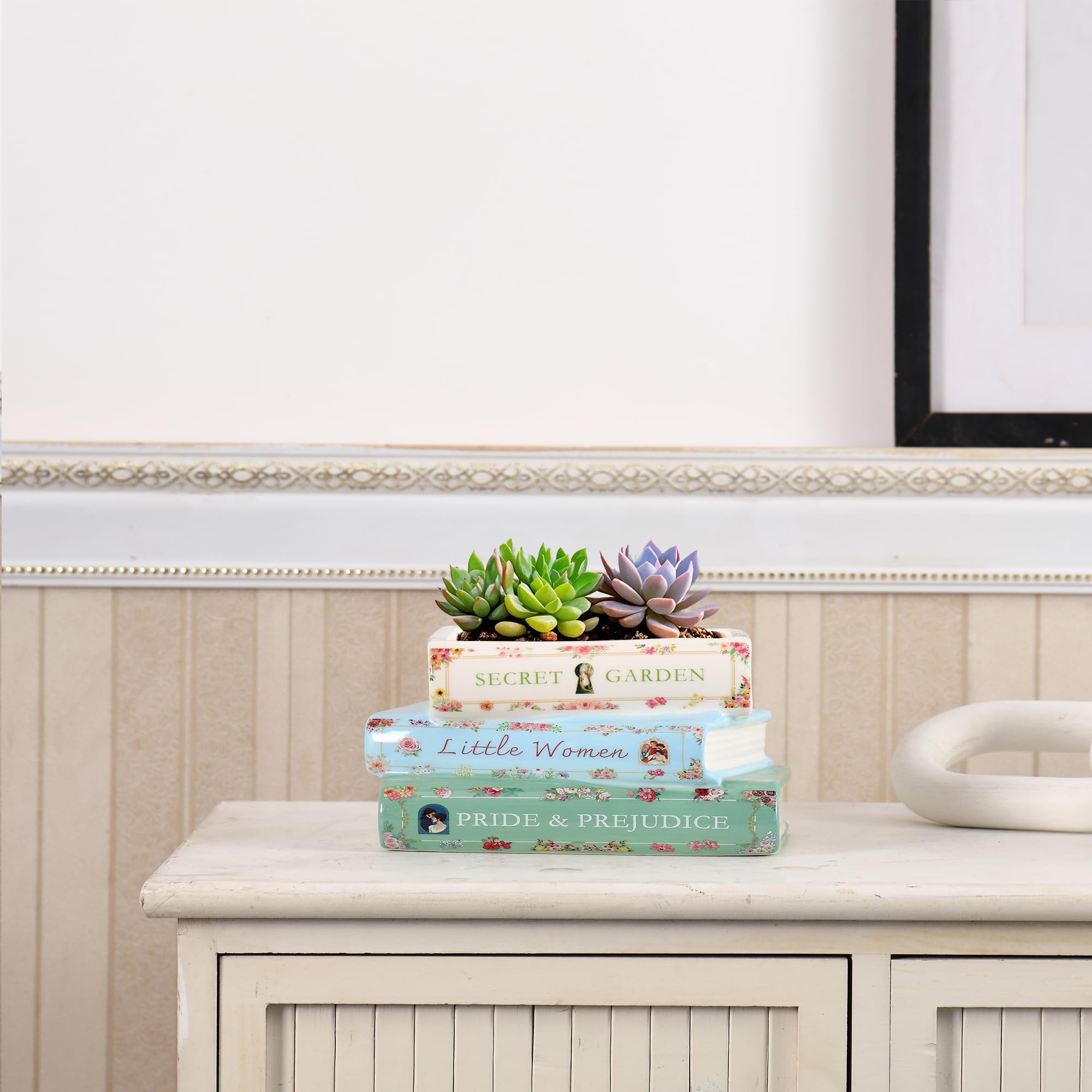 Garsheon planter styled on a coffee table enhancing room decor with a botanical accent