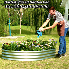 Gartist assembled bed top view filled with soil demonstrating planting-ready space and layout