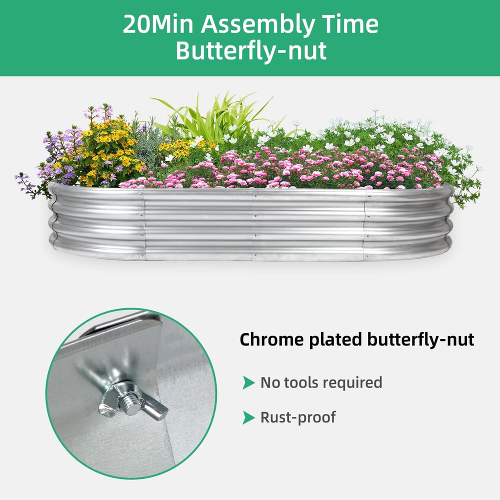 Gartist assembly detail showing butterfly nuts and fasteners for tool-free quick setup