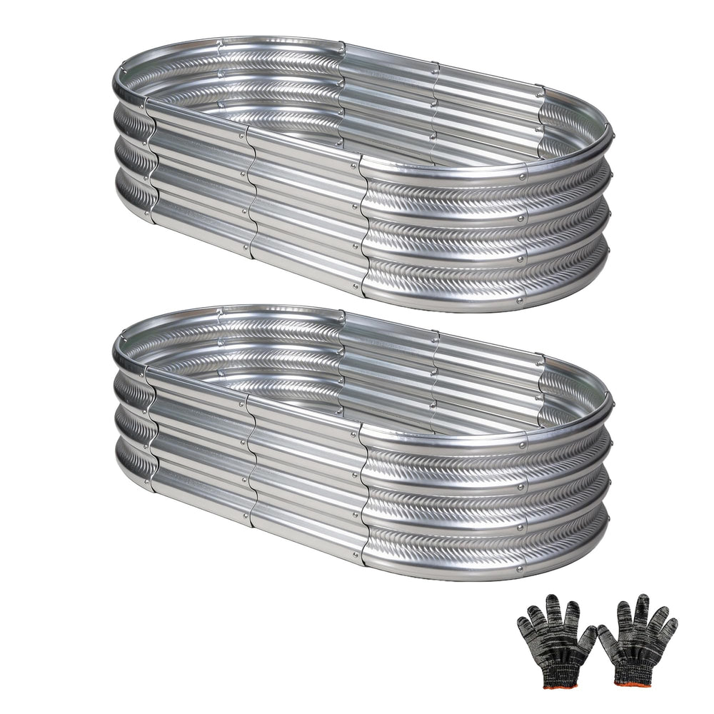 Gartist front view of two packaged raised beds showing ready-to-assemble convenience and transportability
