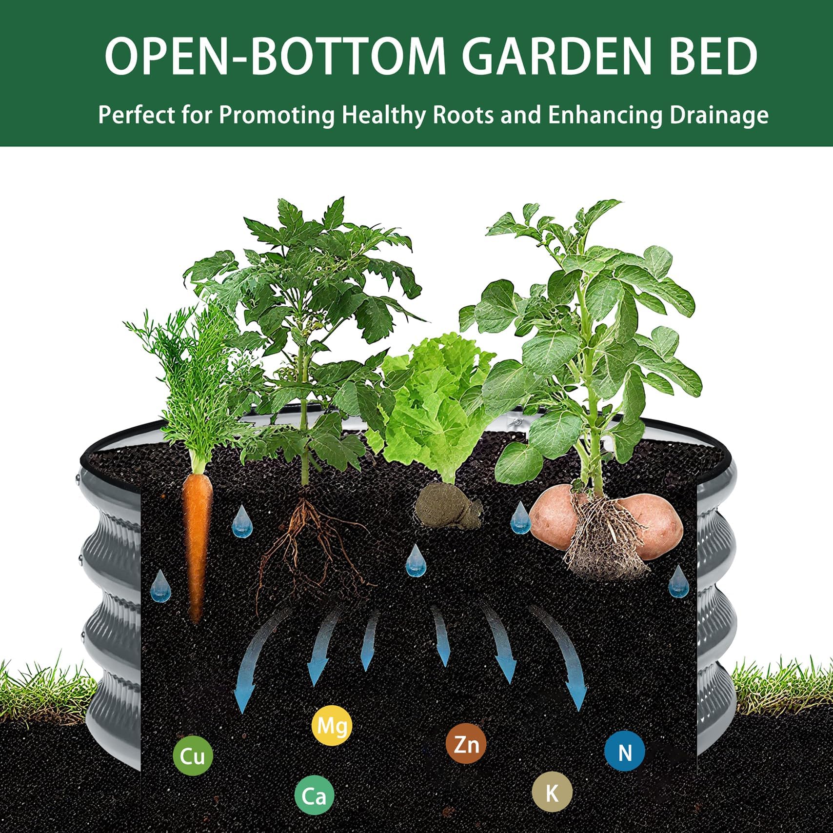 Gartist raised bed next to hand and ruler showing 2x2x1 ft size for space planning