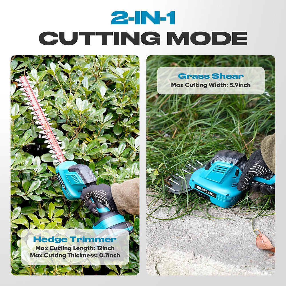 GARTOL 12-inch shrub blade closeup showing sharp SK5 cutting edge