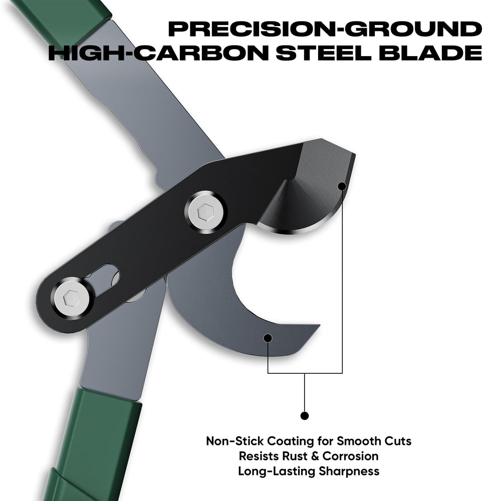GARTOL cutting a 2-inch live branch demonstrating clean bypass cut for plant health