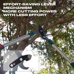 GARTOL extended reach in use trimming overhead branch from ground for safer pruning