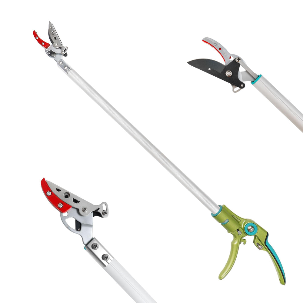 GARTOL front view of 32-inch pole pruner showing compact lightweight build and reach