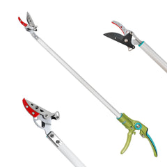 GARTOL front view of 32-inch pole pruner showing compact lightweight build and reach