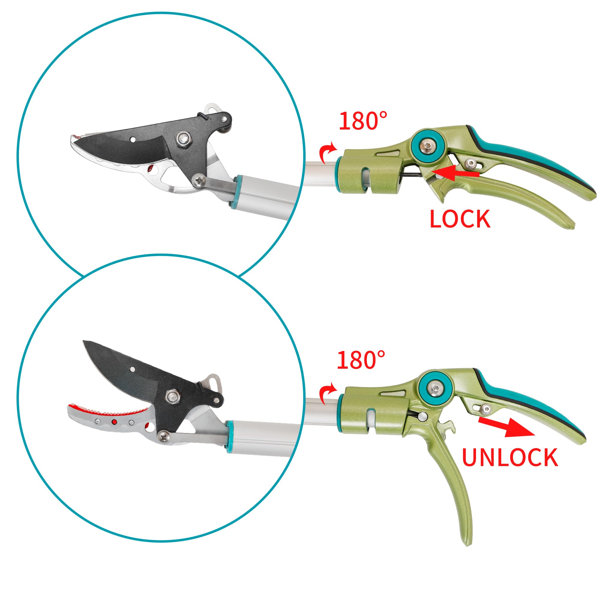GARTOL rotating handle detail highlighting ergonomic grip for reduced fatigue
