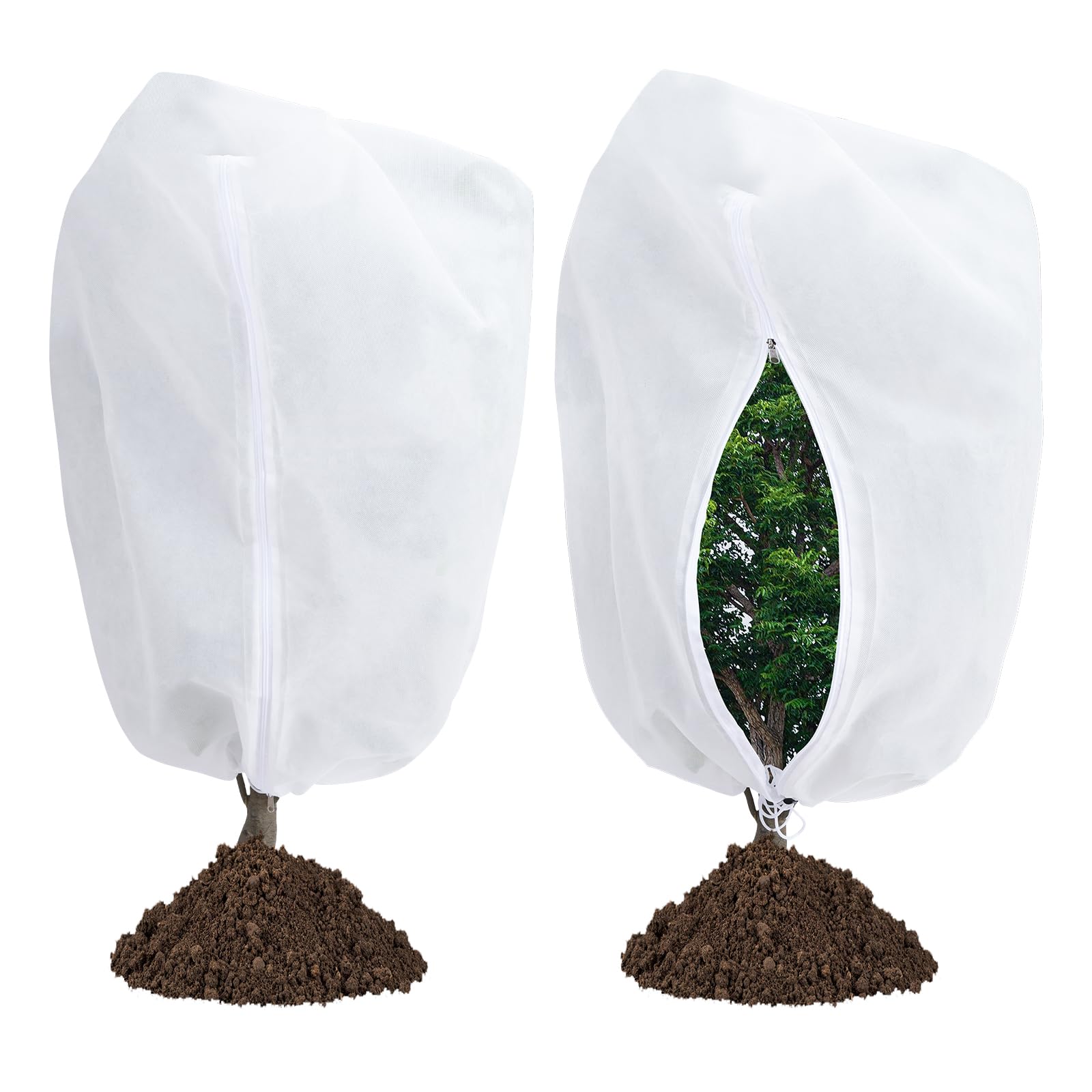 Garutom front view of two-pack plant covers showing size and durable material benefit