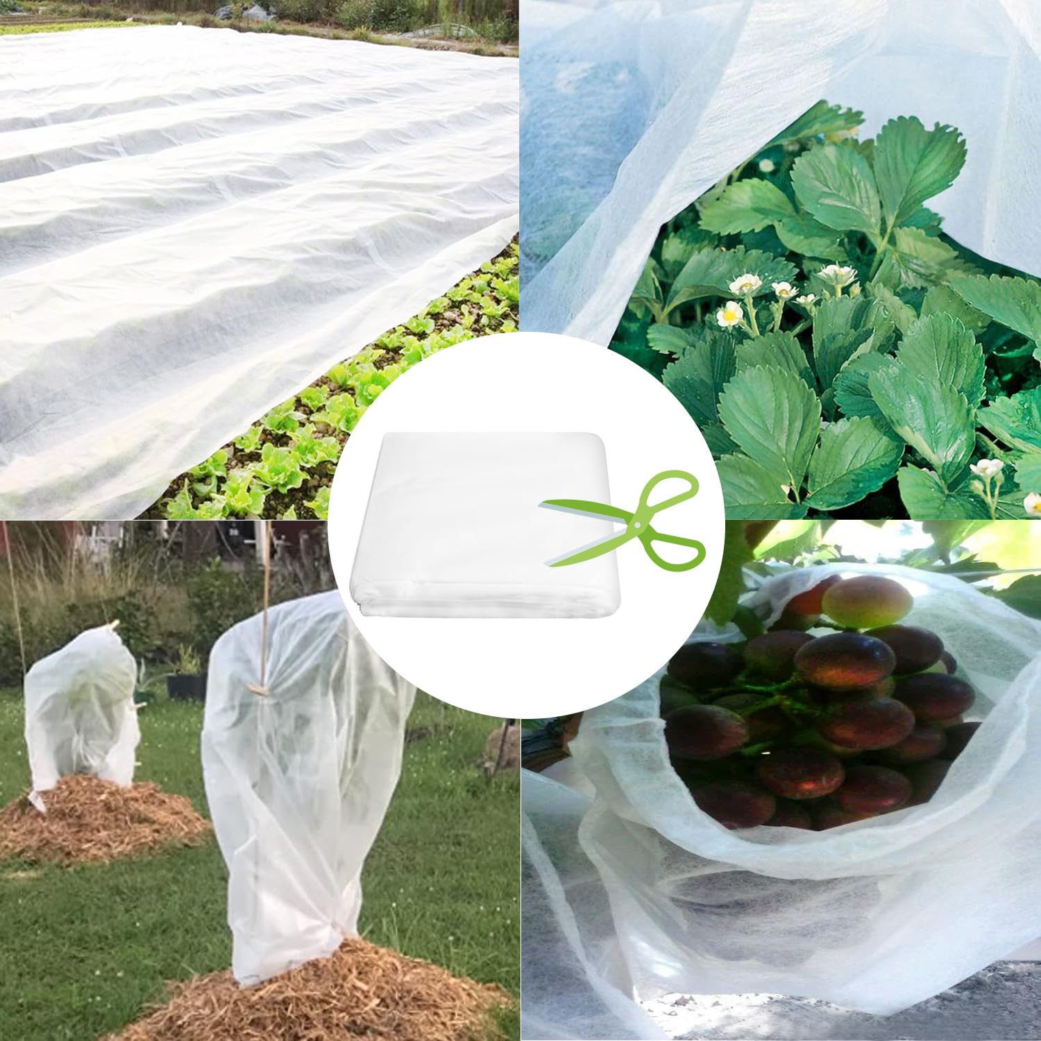 Garutom row cover supported by hoops creating breathable grow tunnel for taller plants