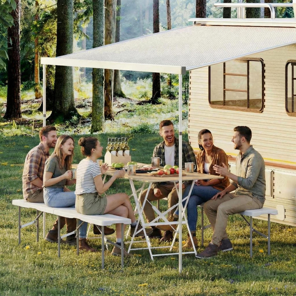 Garvee bench with people showing seating capacity and real-world scale