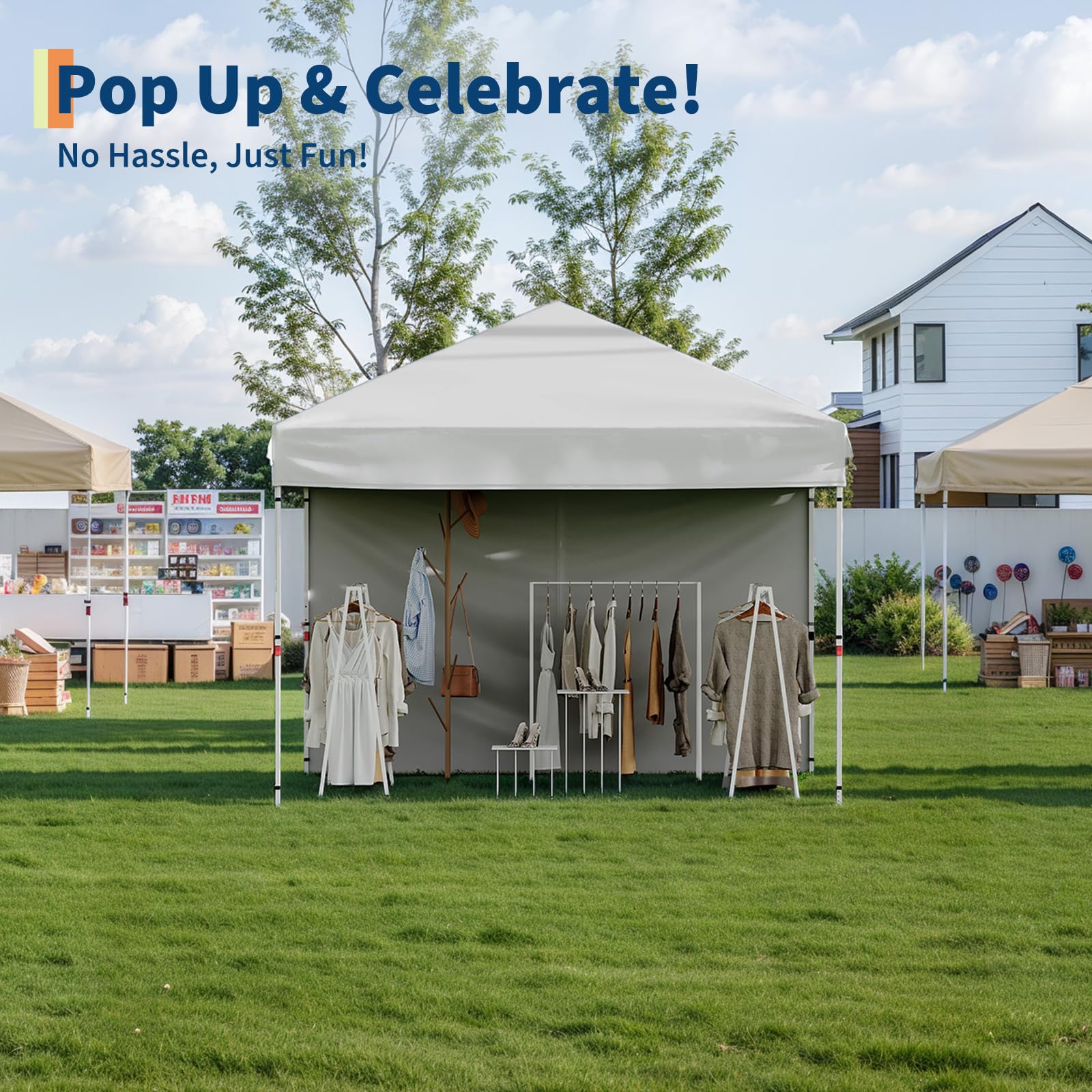 Garvee canopy set up at a farmers market showing shelter and vendor benefit